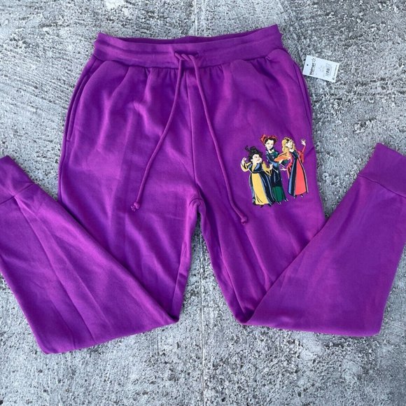 Disney Hocus Pocus Girl Sweat Pant Purple Jogger Trouser Size L 11-13 - Picture 2 of 8